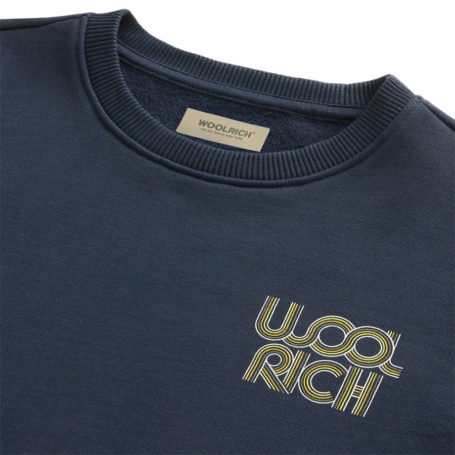 Felpa girocollo da bambino in puro cotone con logo Woolrich | CFWKSW01973989